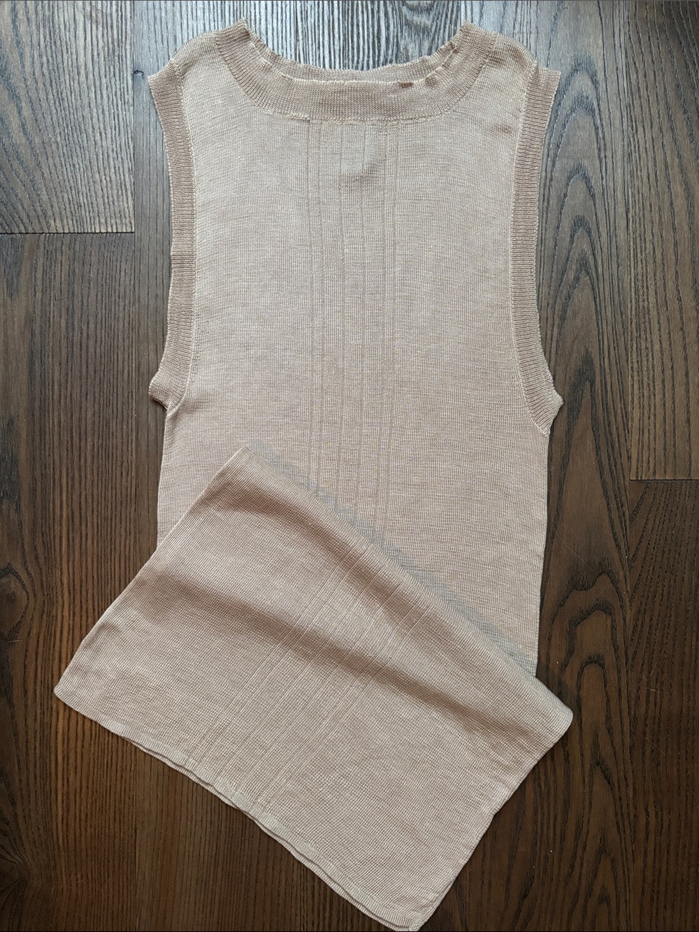 Guess by Marciano SILK Ultrafine Sleeveless Sweater Top Tank Office Beige Sm 4